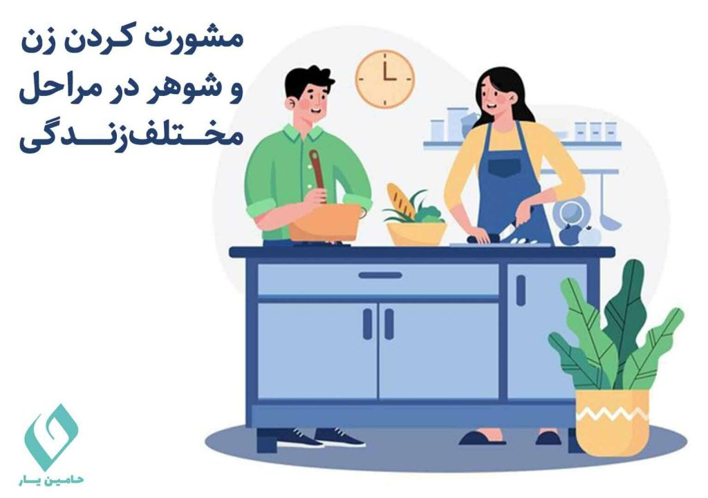 مشورت کردن زن و شوهردر مراحل زندگی مشترک
